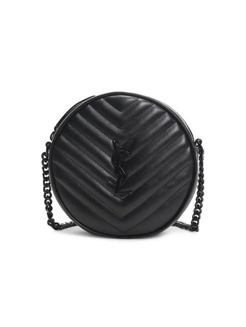 NWT! Authentic YSL Jade Round Matelassé Leather Bag - All Black